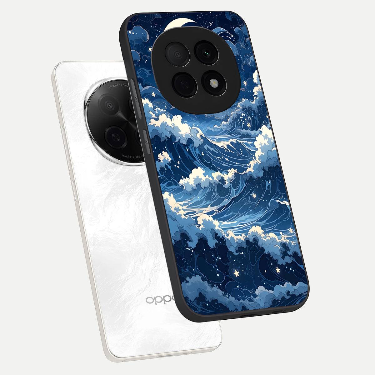  Ocean Moon Waves phone case For Oppo F29 Pro 5G showing premium glass back cover with detailed artwork