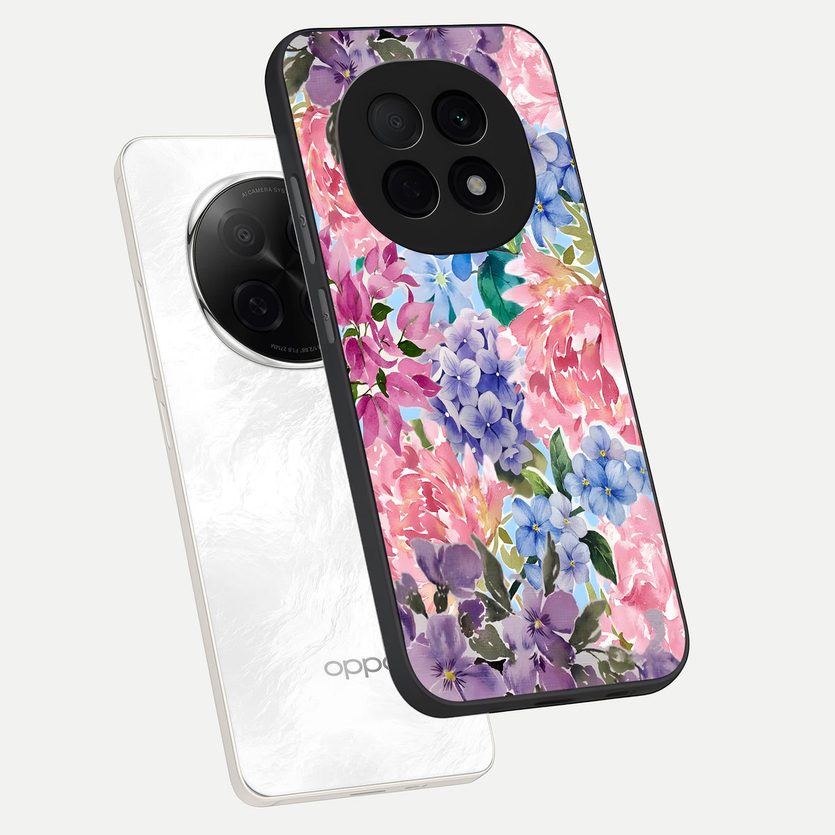  Pastel Floral Mix phone case For Oppo F29 Pro 5G showing premium glass back cover with detailed artwork