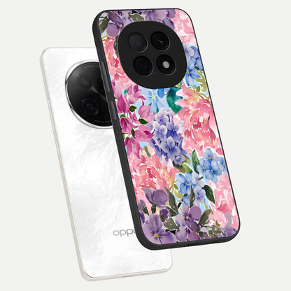  Pastel Floral Mix phone case For Oppo F29 Pro 5G showing premium glass back cover with detailed artwork