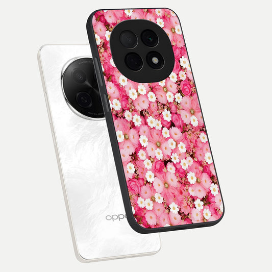  Pink Daisy Bliss phone case For Oppo F29 Pro 5G showing premium glass back cover with detailed artwork