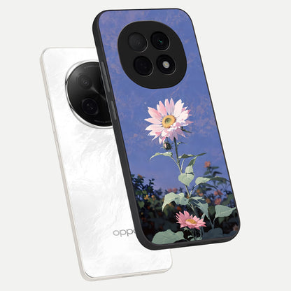  Pink Shells Outline phone case For Oppo F29 Pro 5G showing premium glass back cover with detailed artwork