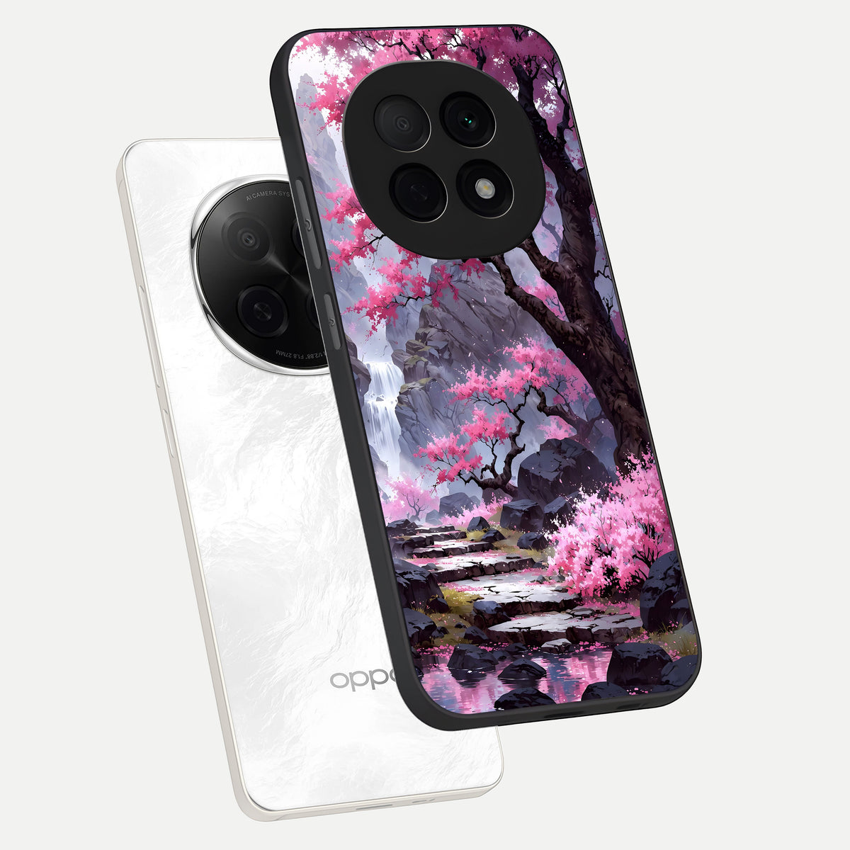  Pink Sunflower Glow phone case For Oppo F29 Pro 5G showing premium glass back cover with detailed artwork