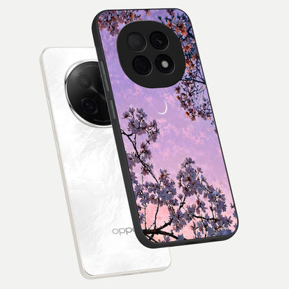  Purple Serenity Moon phone case For Oppo F29 Pro 5G showing premium glass back cover with detailed artwork