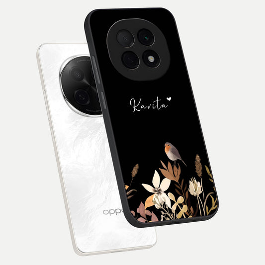  Quiet Garden Tune Custom Name phone case For Oppo F29 Pro 5G showing premium glass back cover with detailed artwork