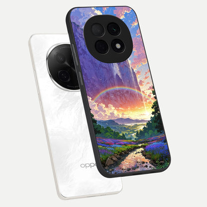  Rainbow Valley Dream phone case For Oppo F29 Pro 5G showing premium glass back cover with detailed artwork
