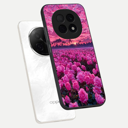  Rose Sunset Valley phone case For Oppo F29 Pro 5G showing premium glass back cover with detailed artwork