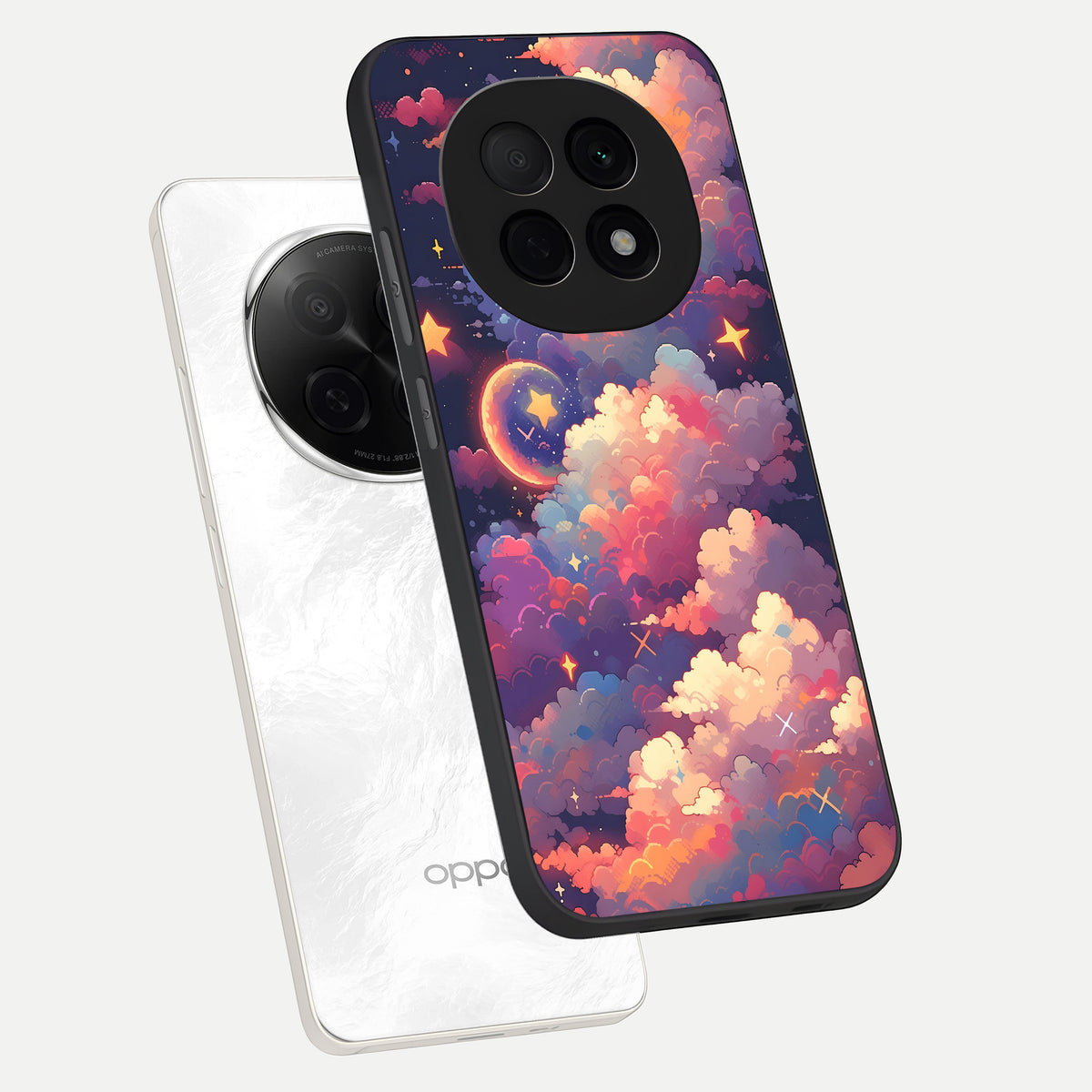  Starlit Dream Clouds phone case For Oppo F29 Pro 5G showing premium glass back cover with detailed artwork