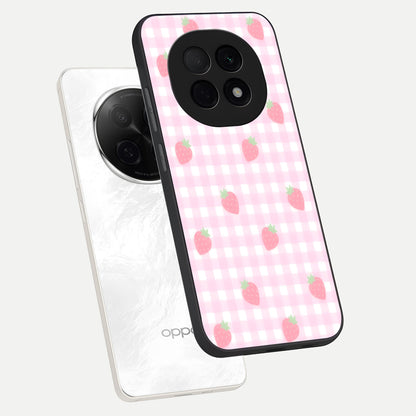  Strawberry Picnic Love phone case For Oppo F29 Pro 5G showing premium glass back cover with detailed artwork