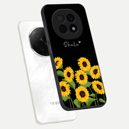  Sunflower Sky Bloom phone case For Oppo F29 Pro 5G showing premium glass back cover with detailed artwork