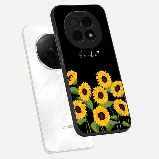 Sunflower Sky Bloom phone case For Oppo F29 Pro 5G showing premium glass back cover with detailed artwork