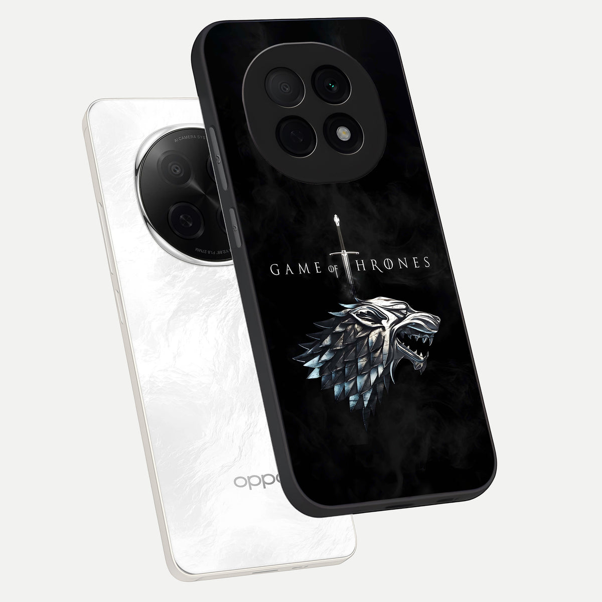  Throne Wolf Legacy phone case For Oppo F29 Pro 5G showing premium glass back cover with detailed artwork