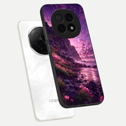  Twilight Blossom Coast phone case For Oppo F29 Pro 5G showing premium glass back cover with detailed artwork