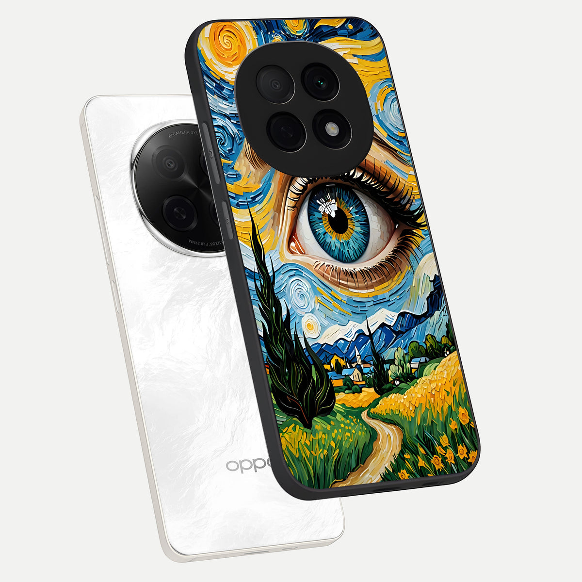  Van Gogh Eye phone case For Oppo F29 Pro 5G showing premium glass back cover with detailed artwork