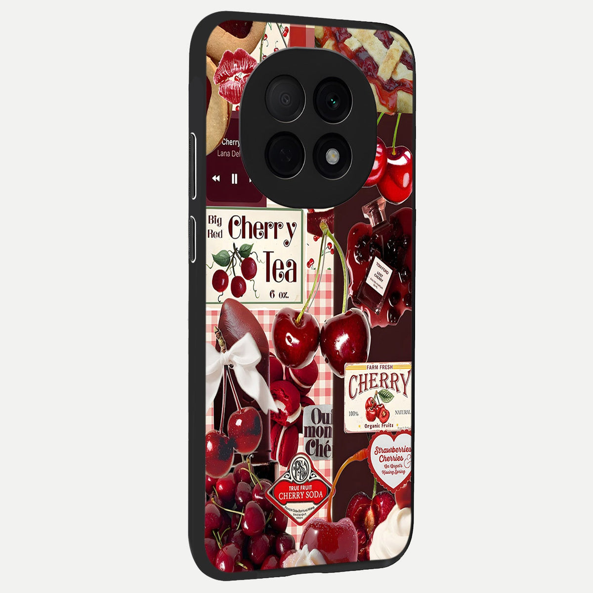  Aesthetic Cherry Tea back cover For Oppo F29 Pro 5G slim fit glass case with vibrant aesthetic design
