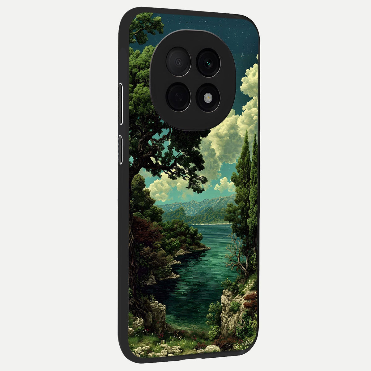  Celestial Lake Peace back cover For Oppo F29 Pro 5G slim fit glass case with vibrant aesthetic design