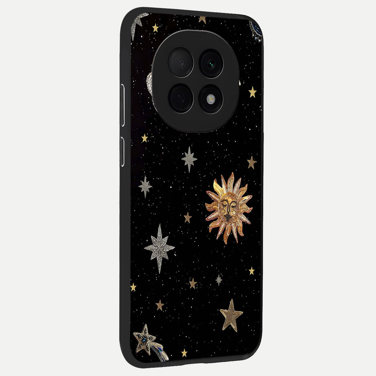  Celestial Moon With Stars back cover For Oppo F29 Pro 5G slim fit glass case with vibrant aesthetic design