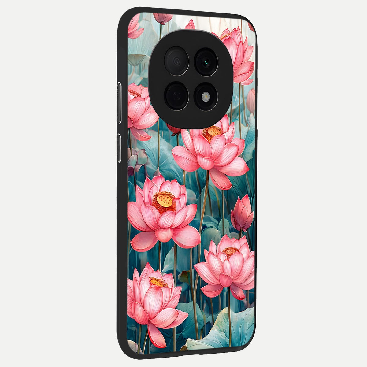  Celestial Pink Lotus back cover For Oppo F29 Pro 5G slim fit glass case with vibrant aesthetic design