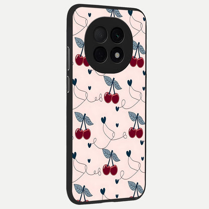  Cherry Heart Line back cover For Oppo F29 Pro 5G slim fit glass case with vibrant aesthetic design