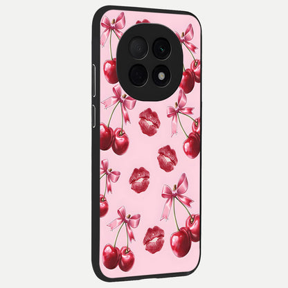  Cherry With Lips back cover For Oppo F29 Pro 5G slim fit glass case with vibrant aesthetic design