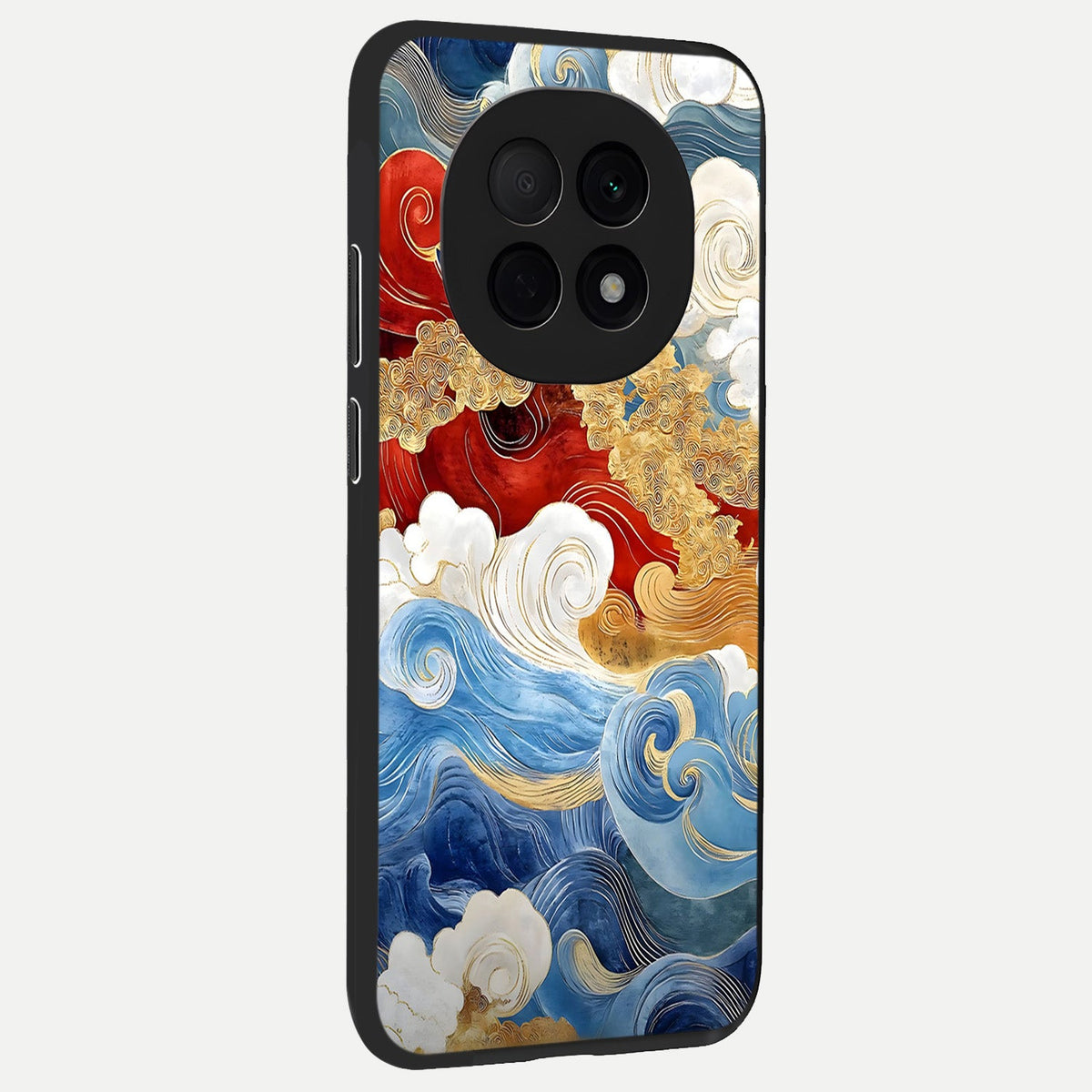  Colored Waves back cover For Oppo F29 Pro 5G slim fit glass case with vibrant aesthetic design