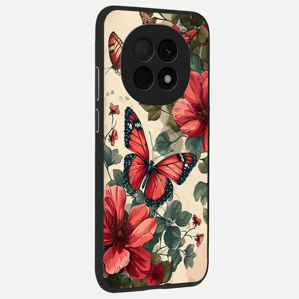  Crimson Butterfly Garden back cover For Oppo F29 Pro 5G slim fit glass case with vibrant aesthetic design