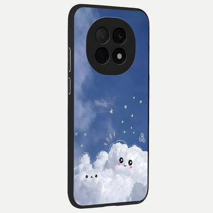  Cute Blossom Cloud back cover For Oppo F29 Pro 5G slim fit glass case with vibrant aesthetic design