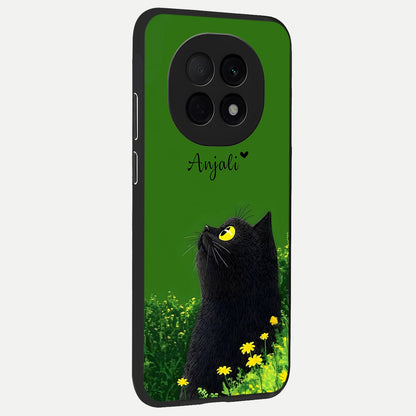  Emerald Cat Custom Name back cover For Oppo F29 Pro 5G slim fit glass case with vibrant aesthetic design