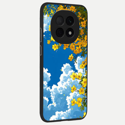  Golden Petal Sky back cover For Oppo F29 Pro 5G slim fit glass case with vibrant aesthetic design