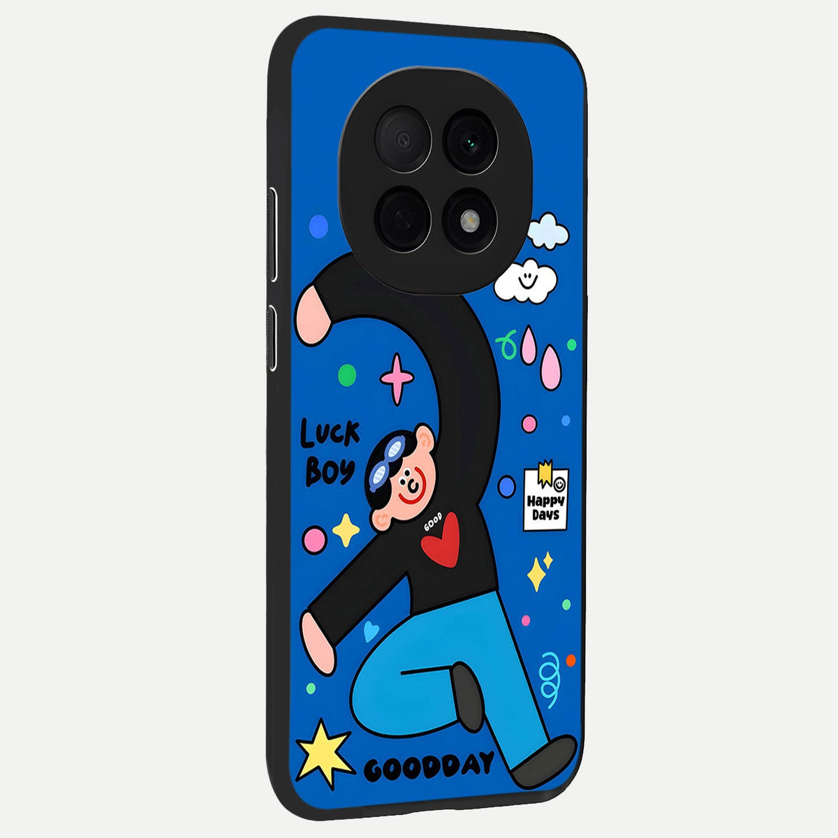  Happy Luck Vibe back cover For Oppo F29 Pro 5G slim fit glass case with vibrant aesthetic design