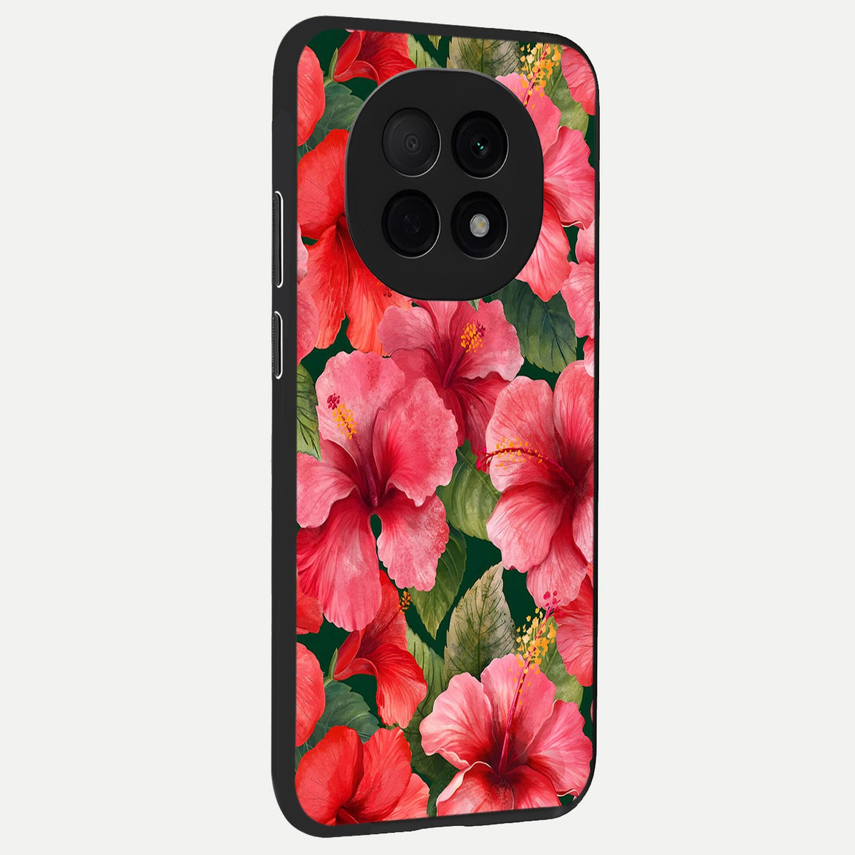  Hibiscus Pattern back cover For Oppo F29 Pro 5G slim fit glass case with vibrant aesthetic design
