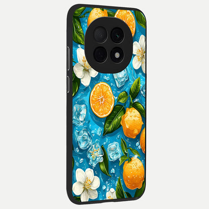  Ice Cube With Orange back cover For Oppo F29 Pro 5G slim fit glass case with vibrant aesthetic design