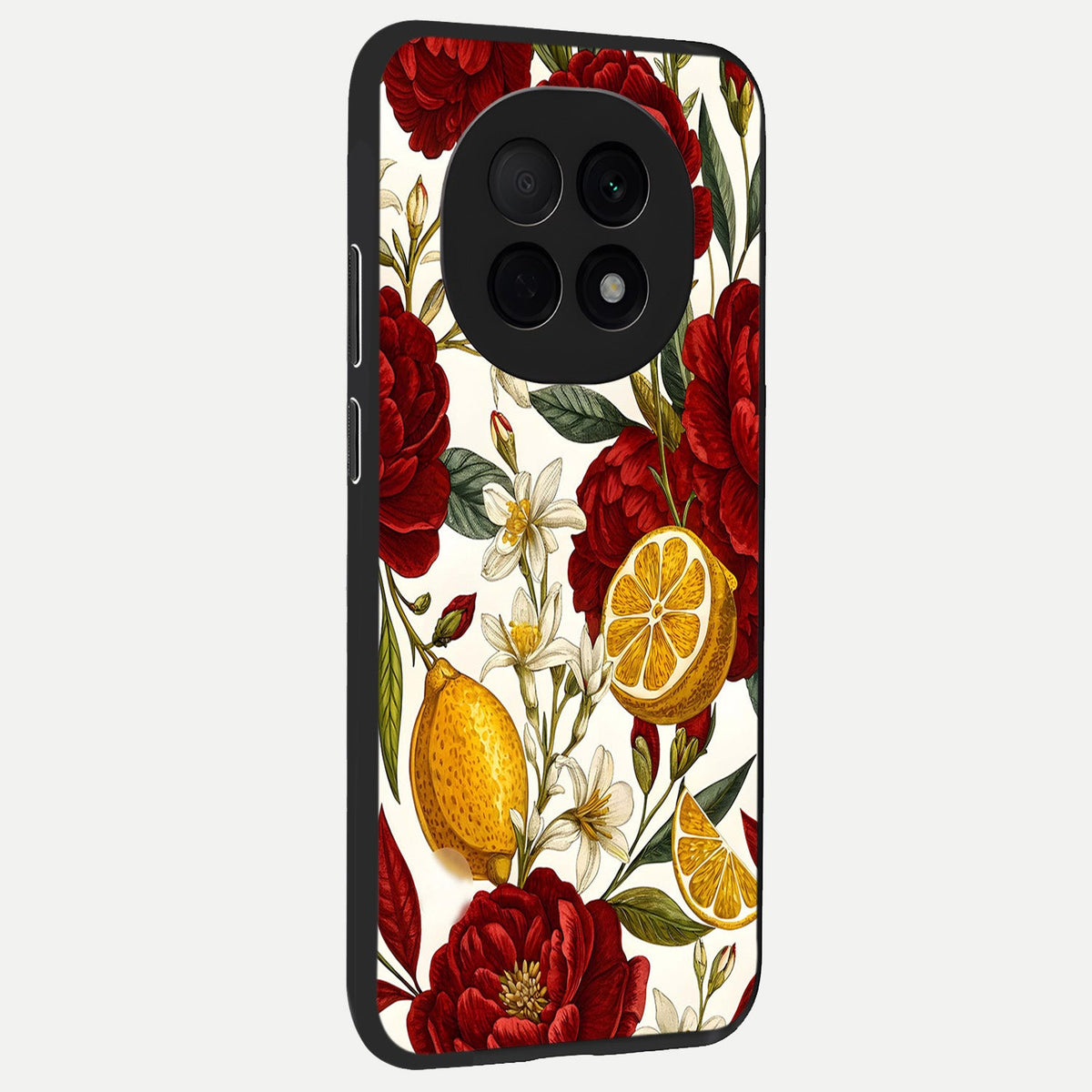  Lemon Rose Charm back cover For Oppo F29 Pro 5G slim fit glass case with vibrant aesthetic design