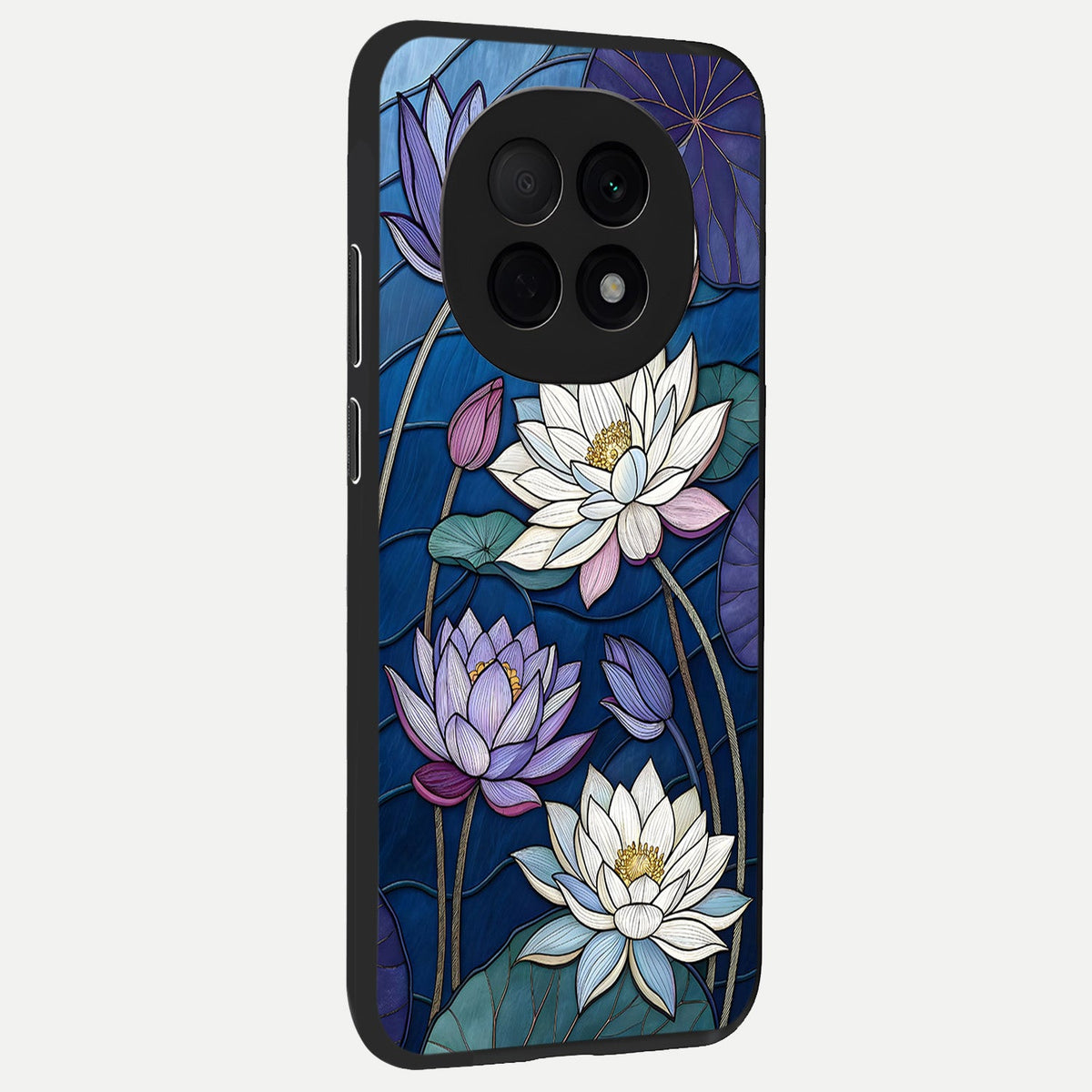  Purple Lotus Stained back cover For Oppo F29 Pro 5G slim fit glass case with vibrant aesthetic design
