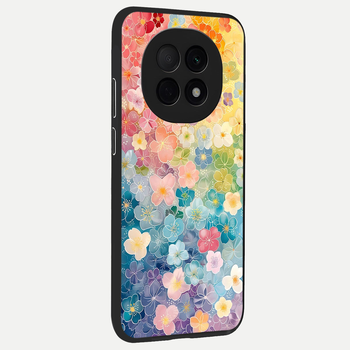  Rainbow Blossom Burst back cover For Oppo F29 Pro 5G slim fit glass case with vibrant aesthetic design