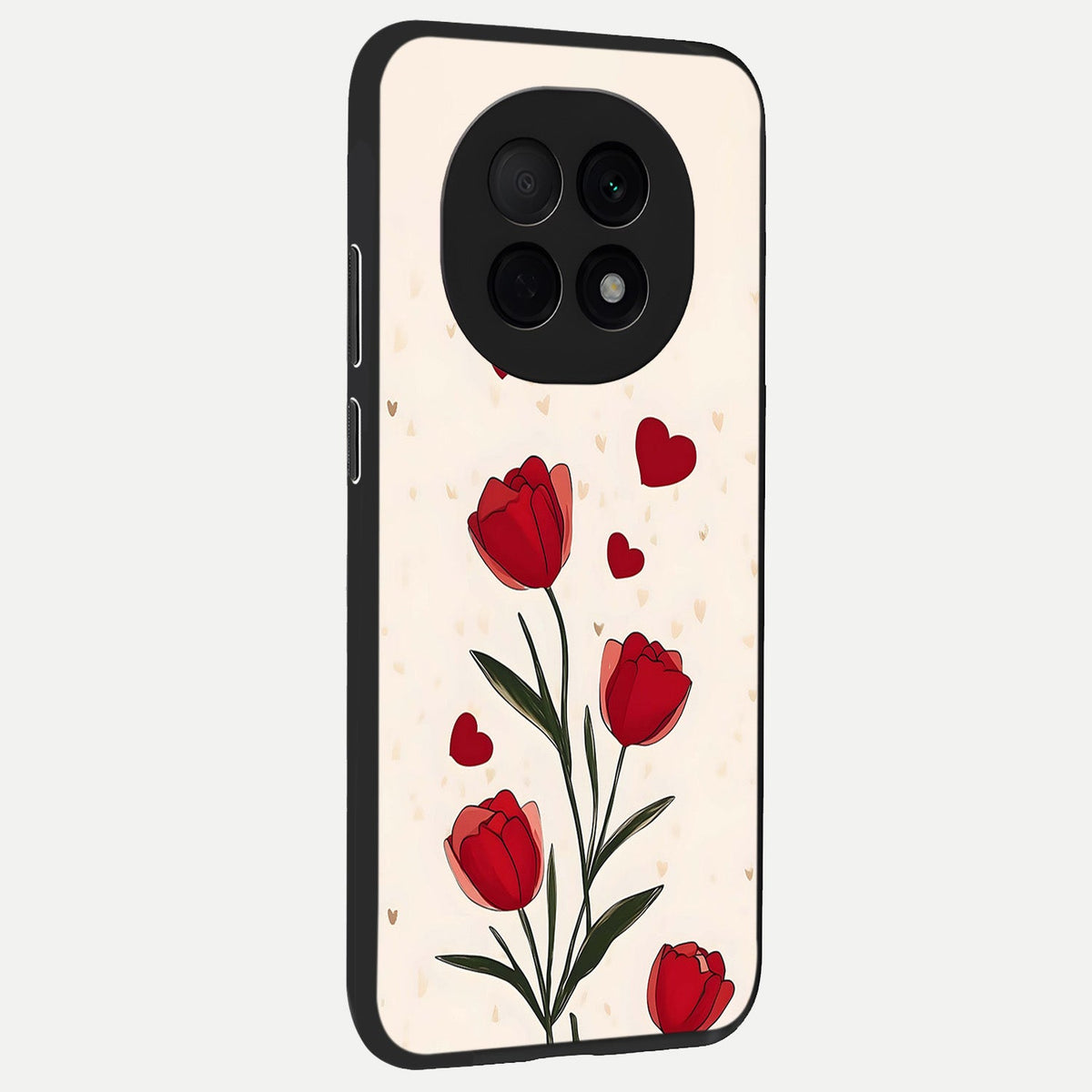  Tulip With Heart back cover For Oppo F29 Pro 5G slim fit glass case with vibrant aesthetic design