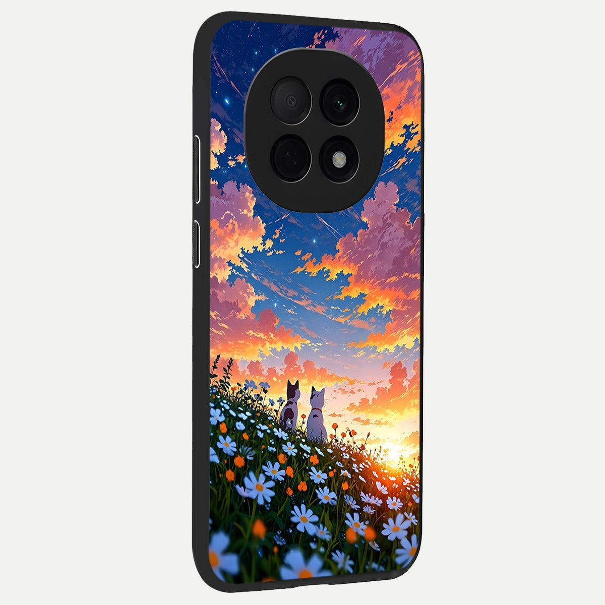  Two Cats Friends back cover For Oppo F29 Pro 5G slim fit glass case with vibrant aesthetic design