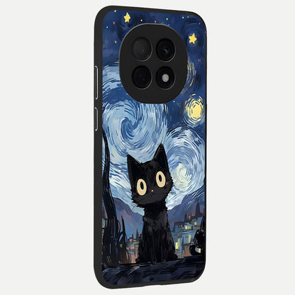  Van Gogh Cat back cover For Oppo F29 Pro 5G slim fit glass case with vibrant aesthetic design