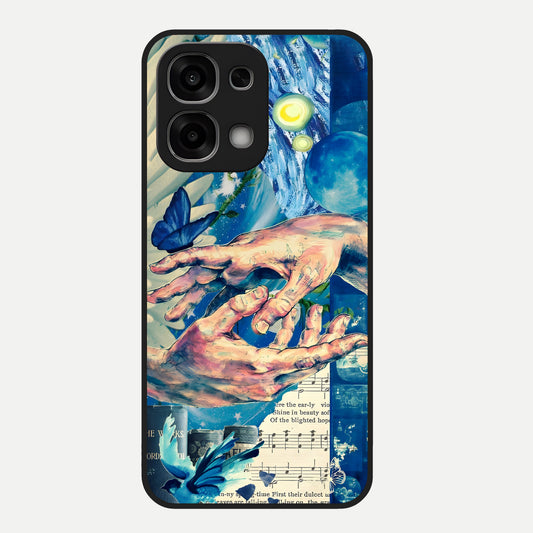  Aesthetic Divider Glass Case For Oppo F33 5G back cover – full design glossy printed glass finish