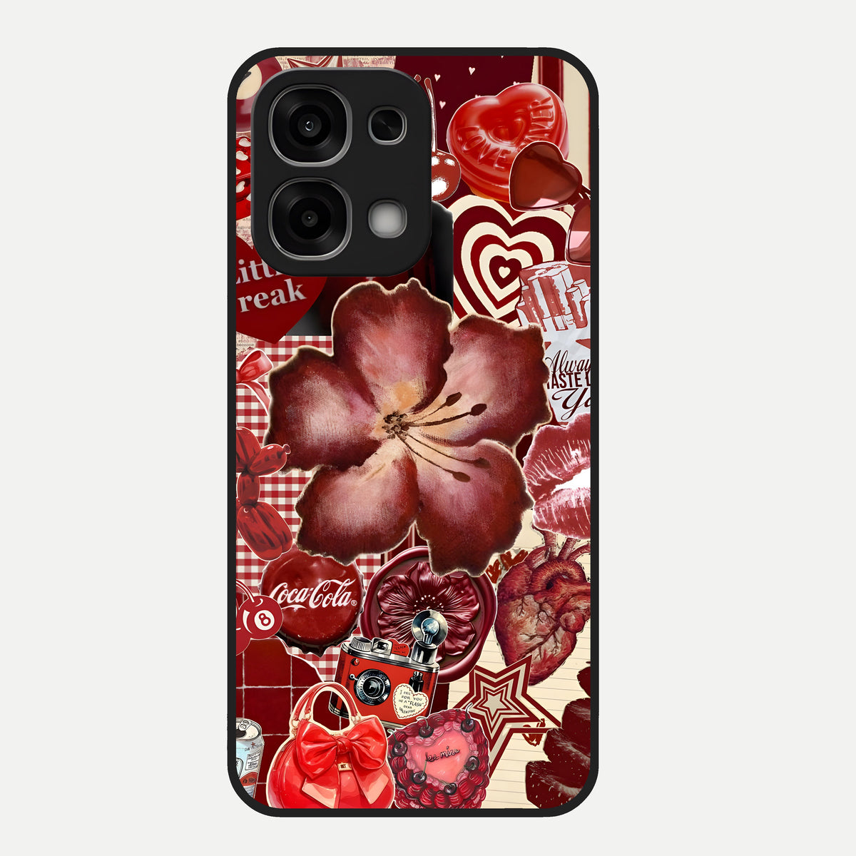  Aesthetic Little Freak Glass Case For Oppo F33 5G back cover – full design glossy printed glass finish