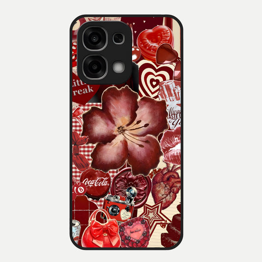  Aesthetic Little Freak Glass Case For Oppo F33 5G back cover – full design glossy printed glass finish