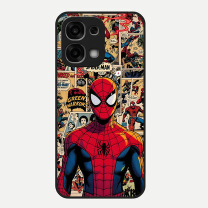  Aesthetic Spider Glass Case For Oppo F33 5G back cover – full design glossy printed glass finish