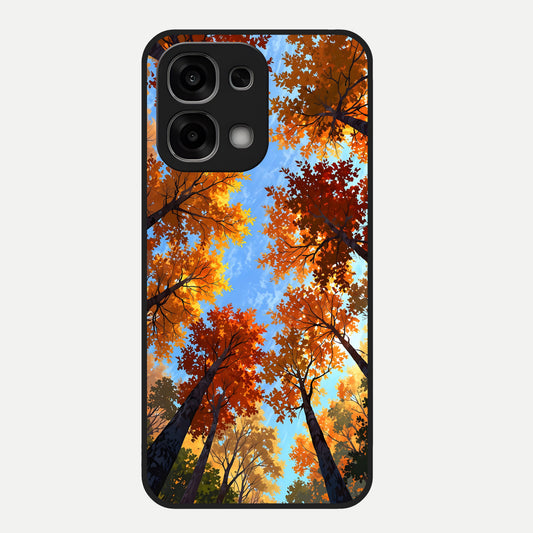  Autumn Sky Rise Glass Case For Oppo F33 5G back cover – full design glossy printed glass finish