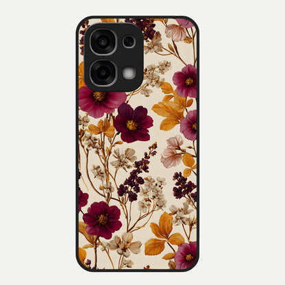  Autumn Wine Bloom Glass Case For Oppo F33 5G back cover – full design glossy printed glass finish