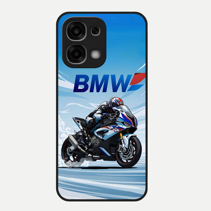  BMW Power Drift Glass Case For Oppo F33 5G back cover – full design glossy printed glass finish