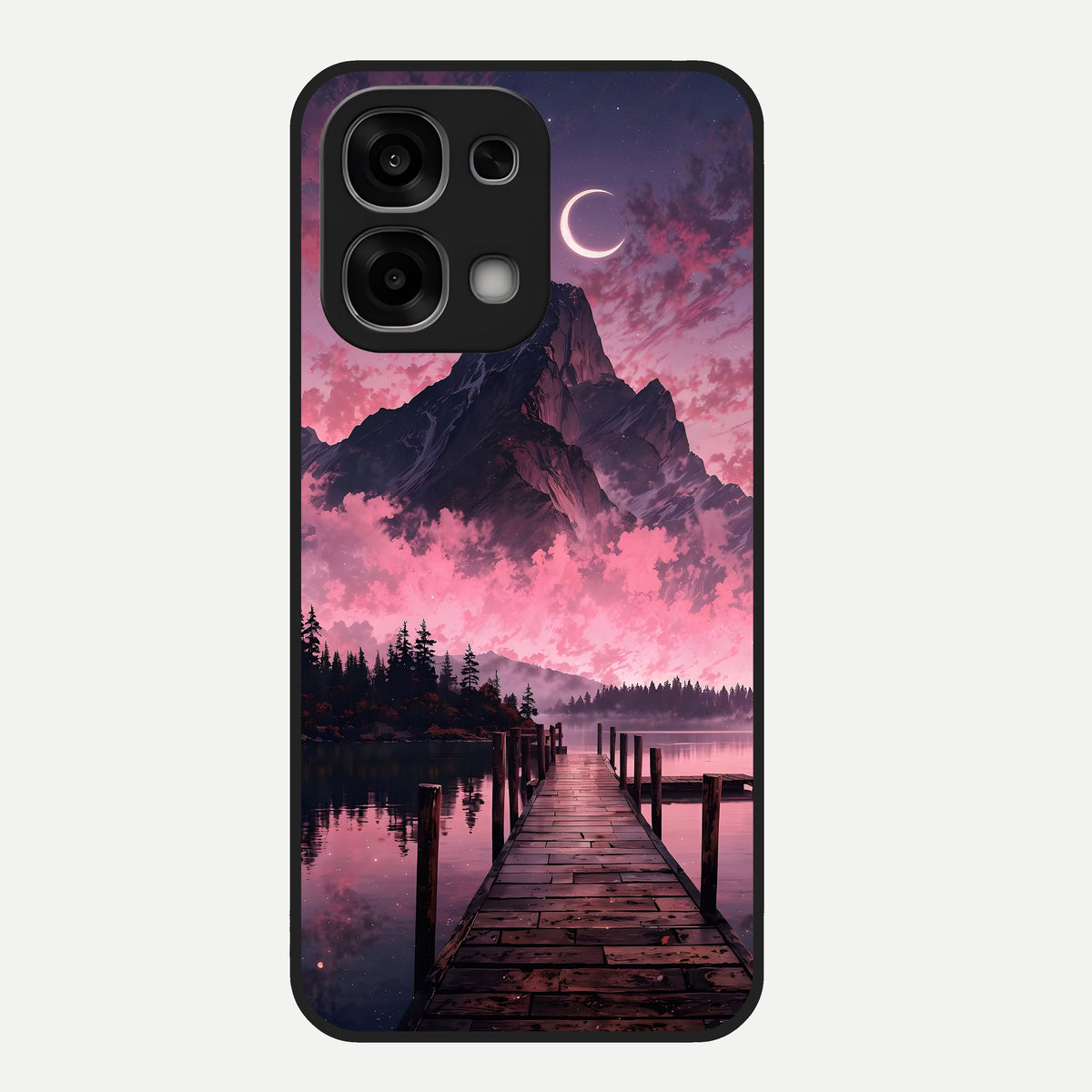  Beautiful Mountain View Glass Case For Oppo F33 5G back cover – full design glossy printed glass finish