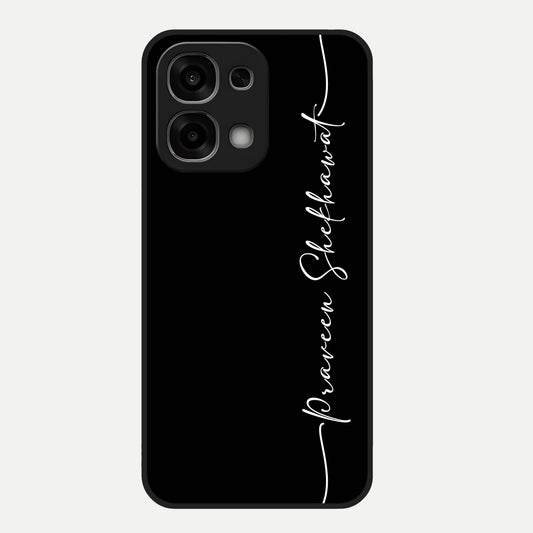  Black Tune Custom Name Glass Case For Oppo F33 5G back cover – full design glossy printed glass finish