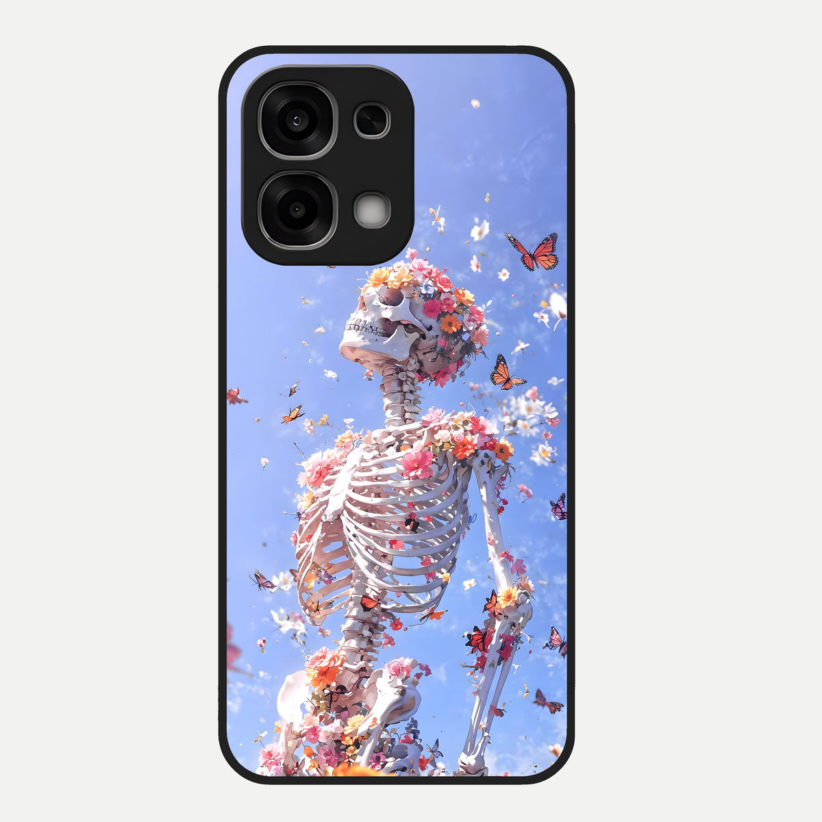  Bloom Beyond Bones Glass Case For Oppo F33 5G back cover – full design glossy printed glass finish