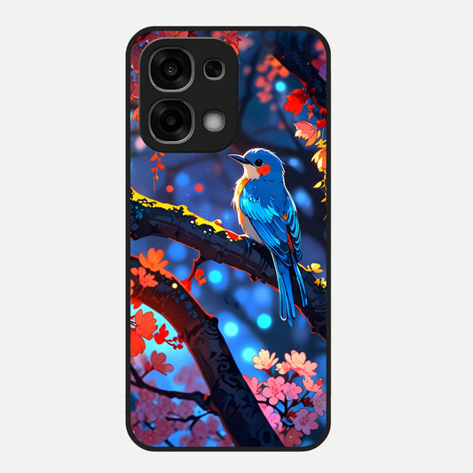  Blooming Water Drift Glass Case For Oppo F33 5G back cover – full design glossy printed glass finish