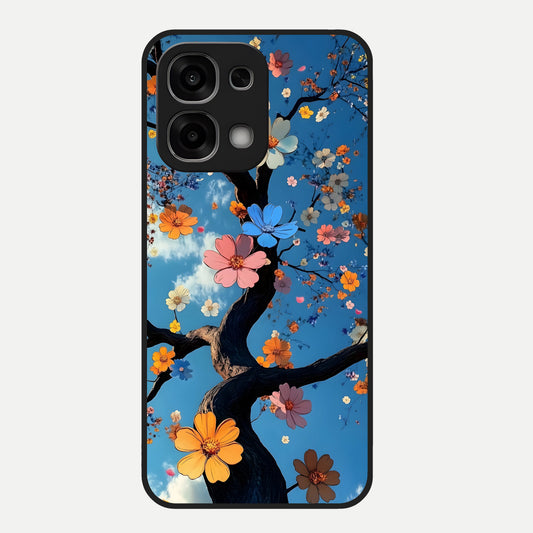  Blossom Dream Sky Glass Case For Oppo F33 5G back cover – full design glossy printed glass finish
