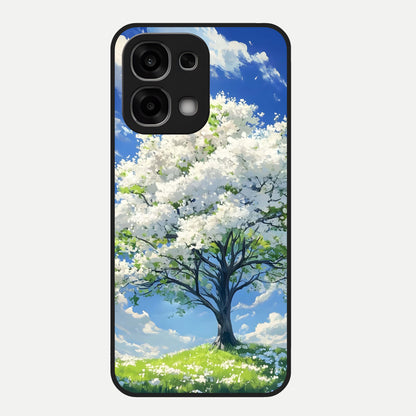  Blossom Sky Serenity Glass Case For Oppo F33 5G back cover – full design glossy printed glass finish